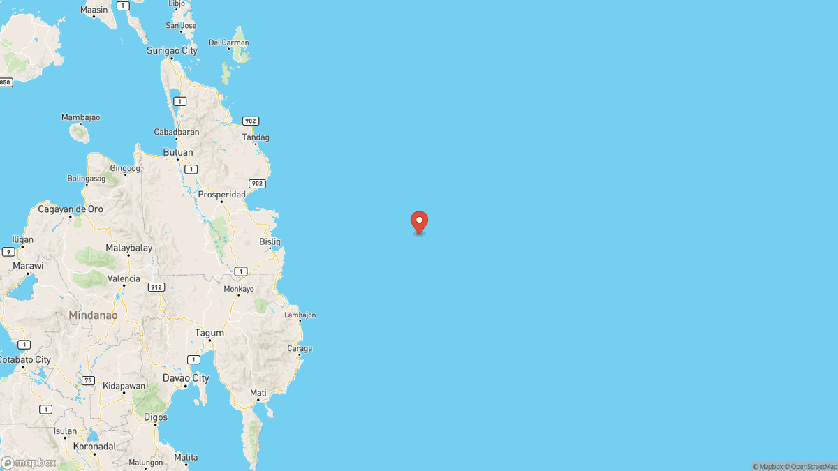 QuakeAlerts's tweet photo. A magnitude 5.7 earthquake took place 131km NNW of Lingig, Philippines at 17:53 UTC (6 minutes ago). The depth was 10km and was reported by GFZ. #earthquake #earthquakes #Lingig #Philippines https://t.co/GDAit7bTiS