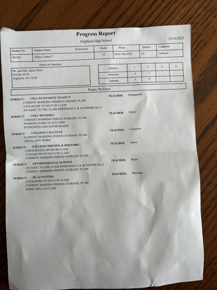 connorelliot56's tweet photo. Received my progress report. Working hard to maintain my 4.0 gpa. https://t.co/ijMGzvPNvb