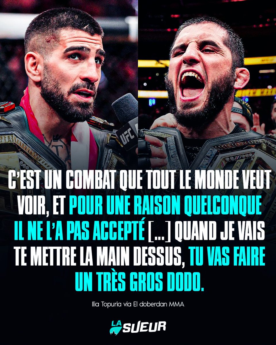 LaSueur_off's tweet photo. Ilia Topuria affirme qu'Islam a refusé de le combattre ❌ et le MET EN GARDE. 👀 https://t.co/ELWIpKmsE6