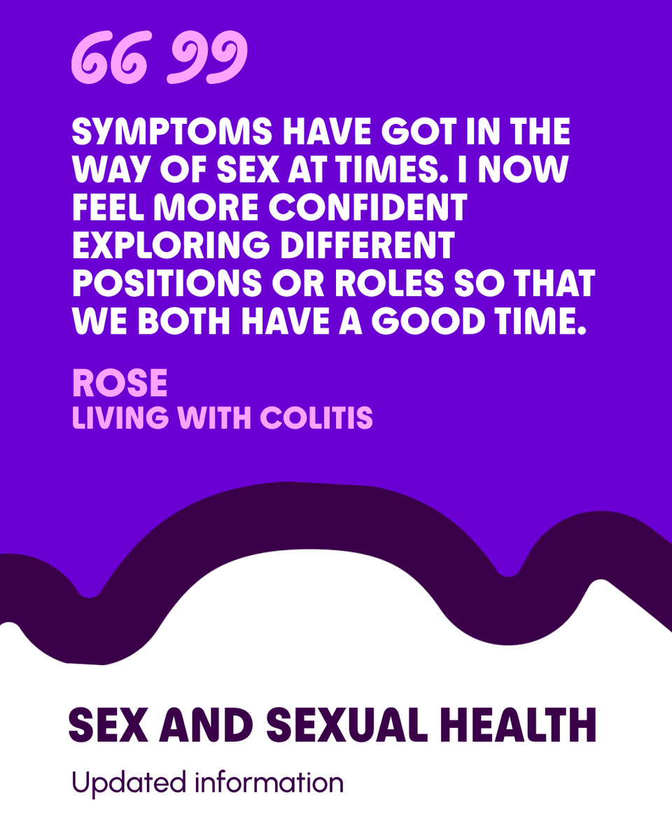 CrohnsColitisUK's tweet image. There are many aspects of living with Crohn’s or Colitis that may affect your sex life. Our newly updated information can help you think and talk about sex, intimacy and your sexual health.

Click: ow.ly/XuLe50XLNhH

#Crohns #Colitis #InvisibleIllness #SexualHealth