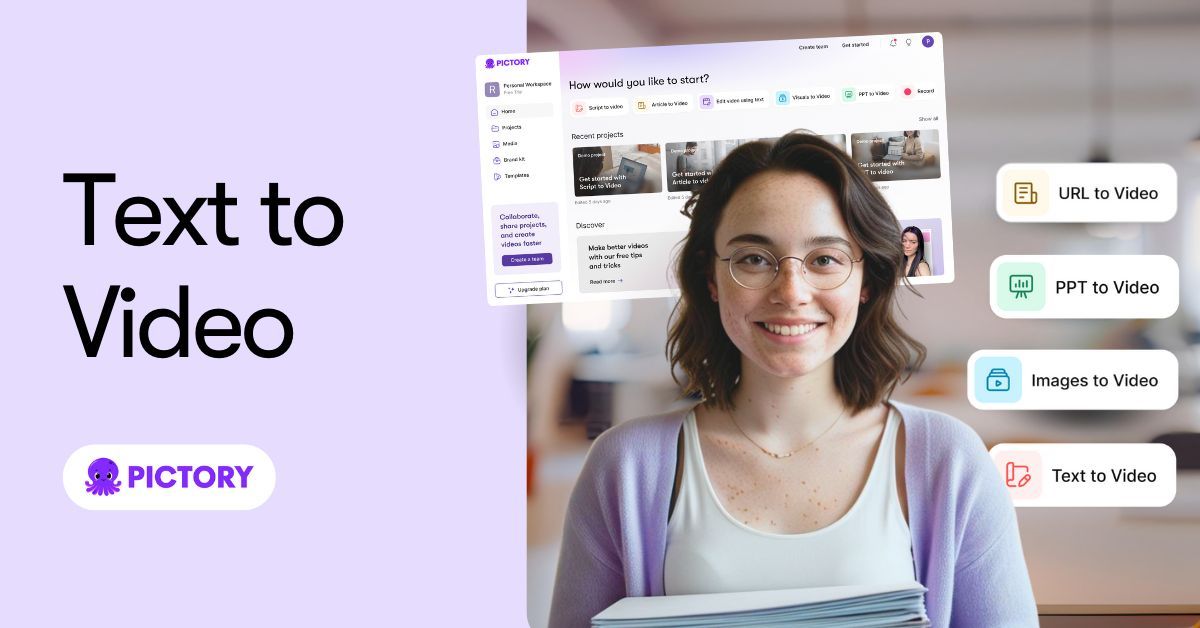 Pictory text-to-video dashboard