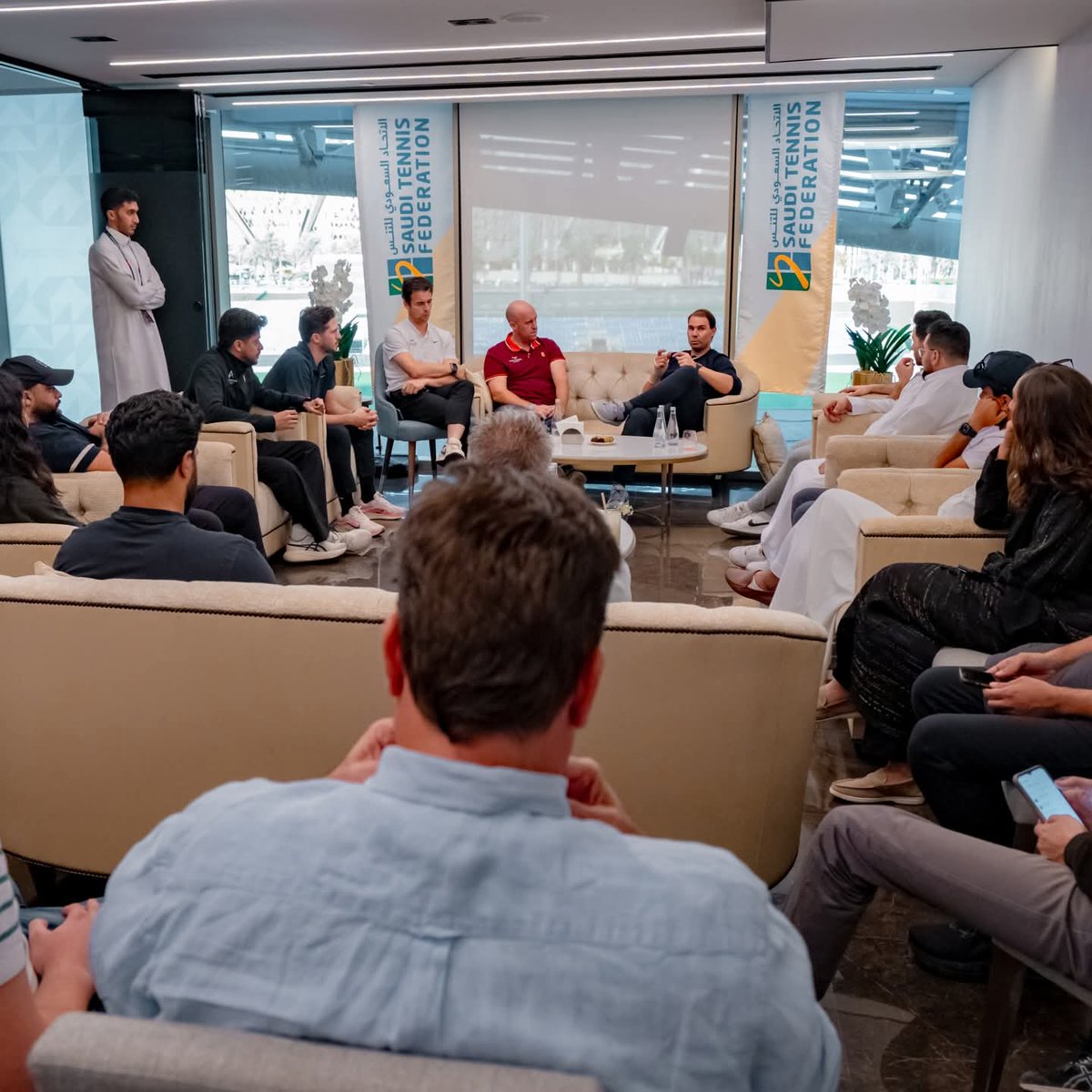 1/2 Sharing the experience and methodology of the RNA !🤍
This week in Jeddah, @rafaelnadal joined @salvatomeu (RNA Co-Technical tennis Director) and Joan Suasi (RNA Commercial Director) for a discussion with @sauditennis academy leaders of across the country. 

RNA on Facebook