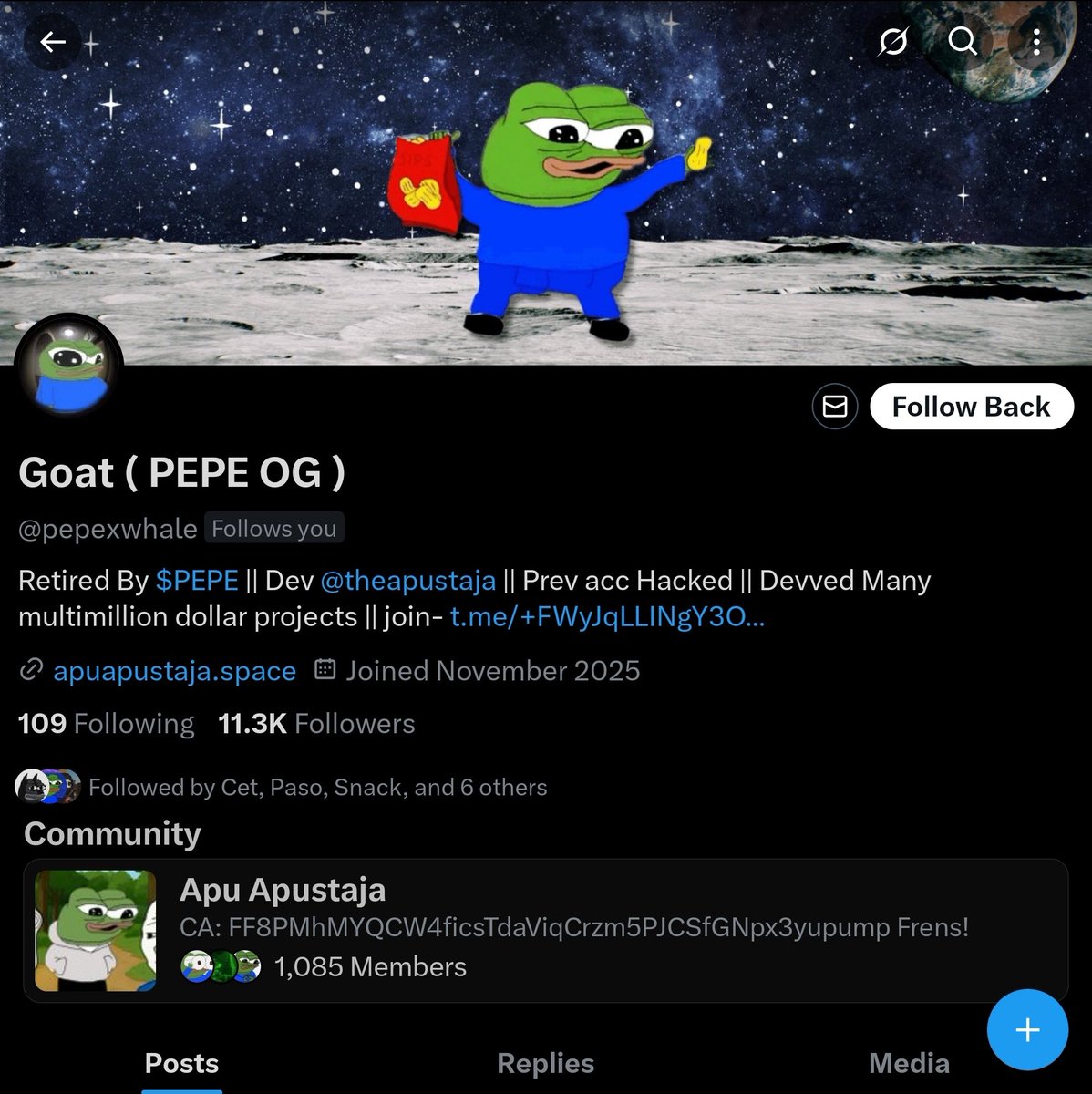 TheBelloDonna's tweet image. PLEASE STAY CLEAR FROM ANYTHING PROMOTED BY @pepexwhale.

Same guy is back scamming people stealing content from og apu sol folks and now teaming up with $HTTPS to do so.

Garbage.