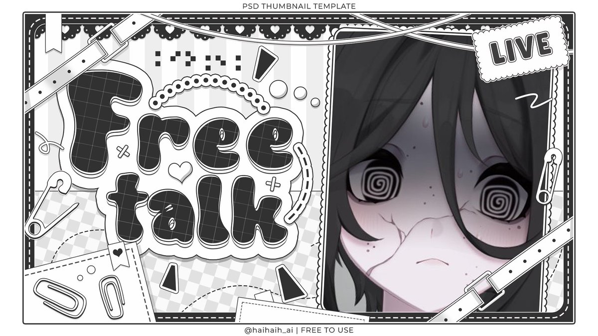 - shop
[ free to use ]

‣ F2U Vtuber Thumbnail ( FREE TALK / JUST CHATTING ) Template Design!

‣ includes: PSD File, Model/Art Placeholder, 10+ Element Toggles!
‣ All color variants available on Vgen shop! Link down below!

‣ ♡ &amp; ↻ are rlly appreciated!
‿‿‿‿‿‿‿‿‿‿
