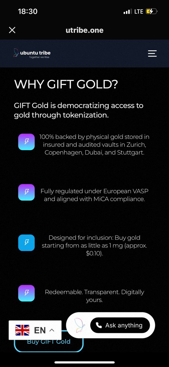 xx_encrypted's tweet photo. It’s Ironic that @UtribeOne’s token ticker is GIFT. I mean what better gift could you  possibly give/receive than Gold? (cue Material Girl sound track here)😅✨

Rich or pre-rich (I like to think of myself as this, not broke😌), everyone loves gold and now everyone has access from wherever you’re reading this with @UtribeOne .

Pros:
-> it’s regulated under EU law (reduced risks)
-> entry from as low as 1mg (~$0.10)
-> verifiable & traceable ownership 
-> no banks required

Cons:
-> entry level so low, you might really spend your last $$
-> you might just attract gold diggers 😱

Read more here: https://t.co/tudNDSxyQp