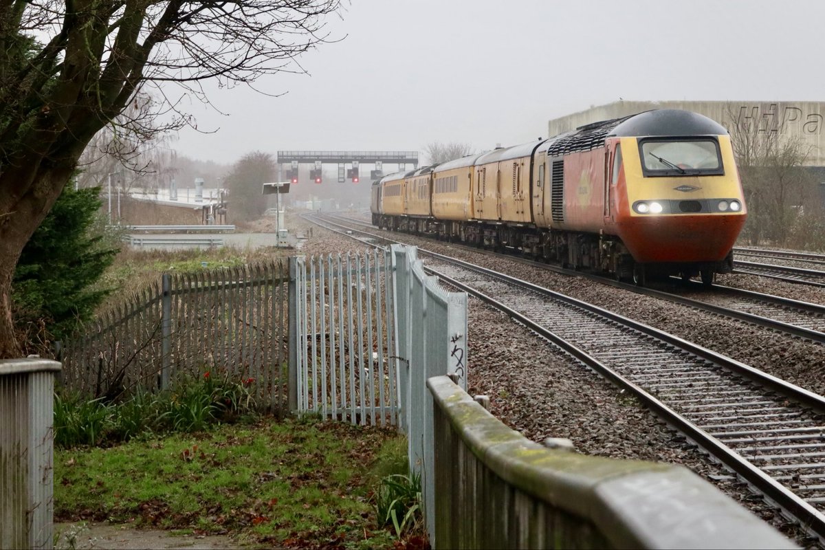 HiPa125's tweet image. Colas Rail Freight #Class43 43257 leads Network Rail infrastructure monitoring service, 1Q17 1016 Derby Rail Technical Centre &amp;gt; Newcastle, past the site of Nottingham Road Station #MML