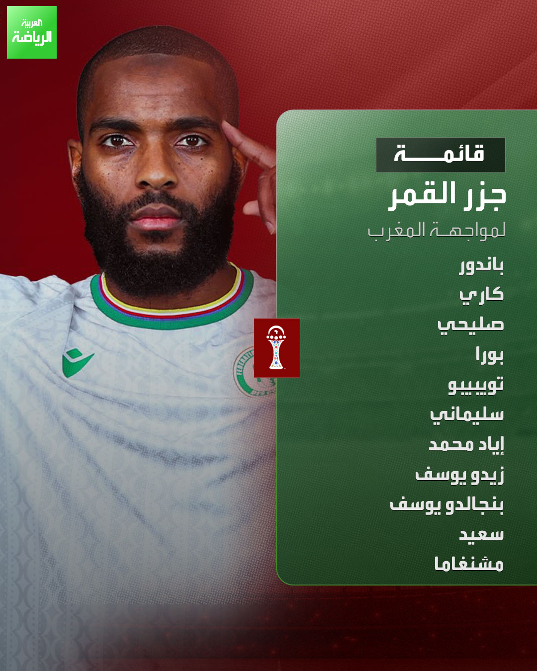 قائمة جزر القمر لمواجهة المغرب في افتتاح كأس أمم إفريقيا 