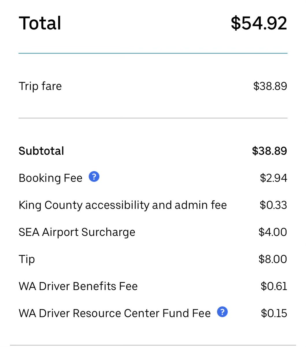 Thank you Seattle and Washington for making  <a href="/Uber/">Uber</a> look like a @Comcast bill.