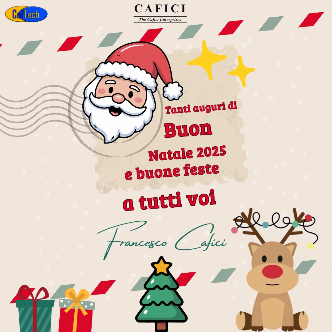 Cafici's tweet photo. Un augurio di Buon Natale e buone feste a tutti dalla The Cafici Entreprises, passatelo in famiglia! ♥️🎄
#BuonNatale #HappyChristmas #Natale #Christmas #Italy #Sicily #Family #CafTech #TheCaficiEnterprises https://t.co/jz6BJgC5Qz