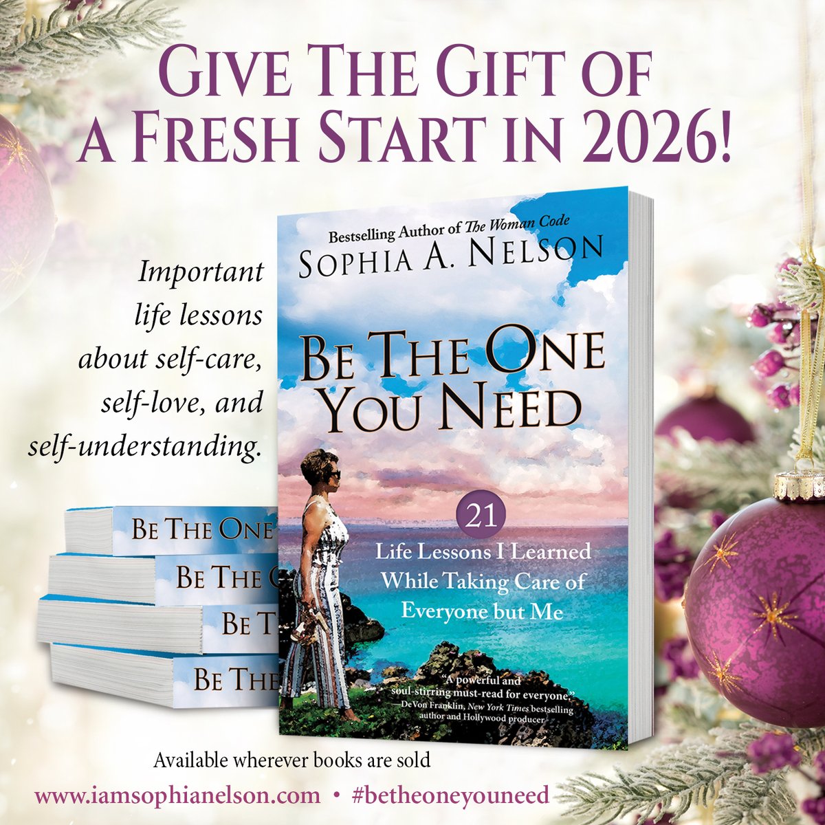 IAmSophiaNelson's tweet image. If you are looking for some great inspirational, self-care, wellness, and wellbeing books to give as #ChristmasGiftIdeas for a fresh start in 2026, consider my 4th best-seller @BetheOneYouNeed (also a podcast @Spotify)  @amazon @BNBuzz everywhere books are sold! #Christmas2025