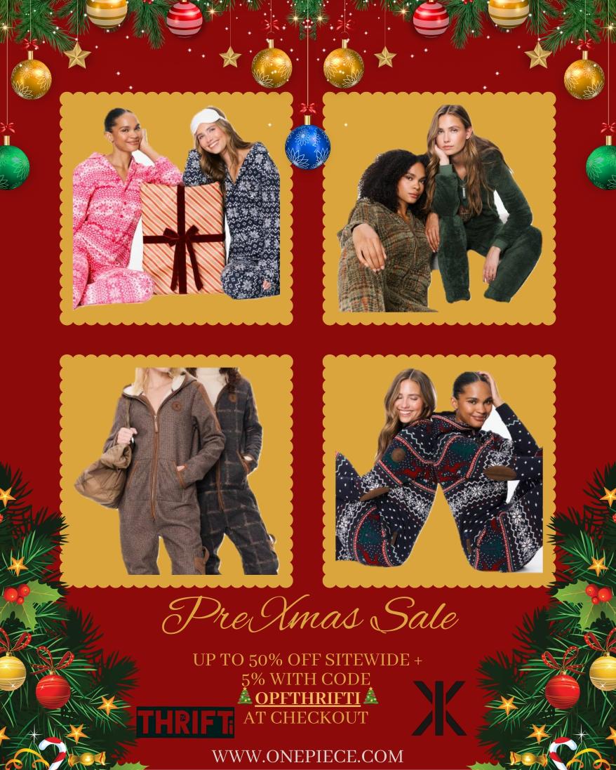 🎄✨ Pre-Christmas Sale Alert! ✨🎄 
<a href="/onepiece/">One Piece</a> is giving you 50% OFF sitewide + an extra 5% at checkout with code OPFTHRIFTI. 

Still searching for the perfect Christmas gift? 🎁 A cozy Onepiece jumpsuit is always a winner.

#Thrifti #Onepiece #Jumpsuit #HolidayDeals #christmas