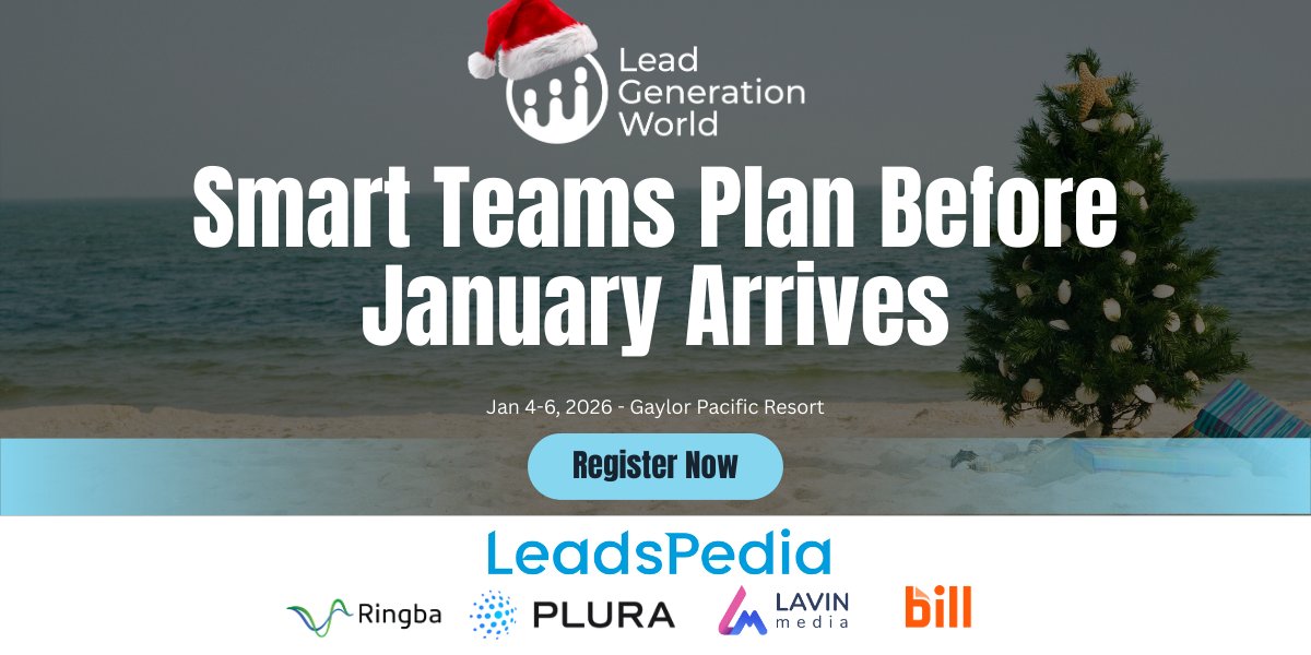 LeadGenerationW's tweet image. The best conferences aren’t about size.
They’re about who’s in the room.

Lead buyers, founders, senior marketers, real conversations.

That’s Lead Generation World.

Jan 4–6, 2026
San Diego