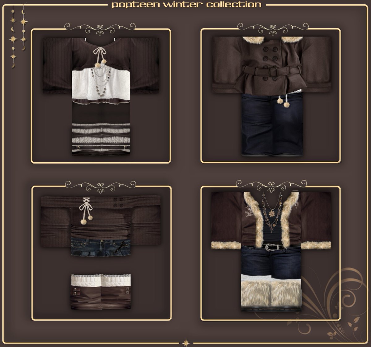 NEW POPTEEN WINTER COLLECTION IS DONE &amp; OUT!!! ✨

is available @ my group popteen! 🤍🤎
roblox.com/communities/15…