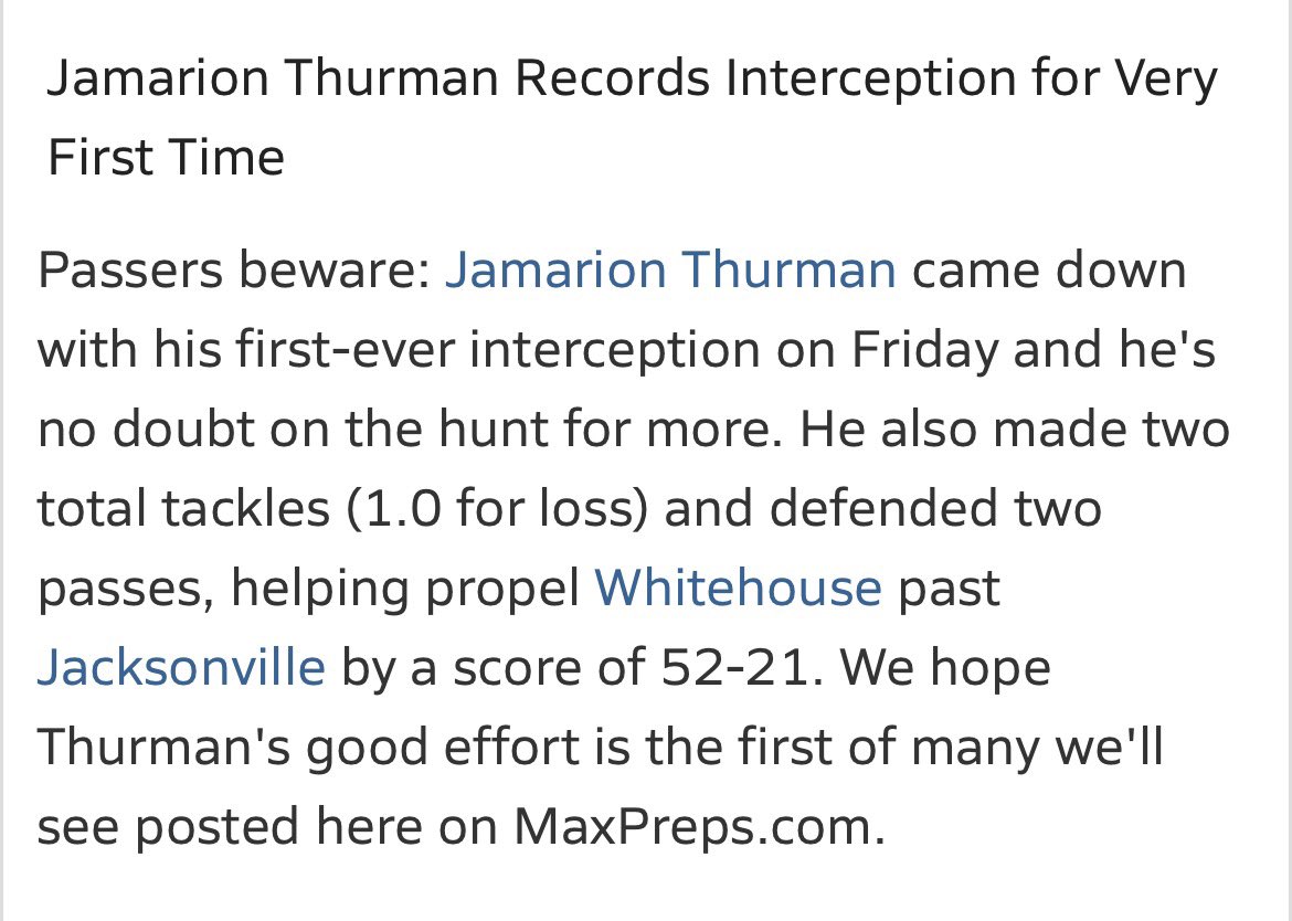 jamarionthurma's tweet photo. STUDENT ATHLETE FIRST YEAR AT CB 

C/O 26’

6'0 165lbs
3.5 GPA

48 TOT
31 SOLO
17 ASST
1 INT
1 FMB REC
🔥GRADES
🔥SPEED

CONTACT INFO:
#:903-752-4146
EMAIL: thurmanjamarion23@gmail.com

FILM: https://t.co/JJPuzNPIk3

@Cbeebe_56 @CoachTreLamb9 @b_leung11 @SeanDillonSDSU @Coach_Chance @DemarioWarren @Coach_Norvell @CoachBrianLepak @LarryBaylorFB @thebyronbrown_  @Coach_Wade903 @WHSTX_Football @WHSTX_Athletics @TheAshtonMelton