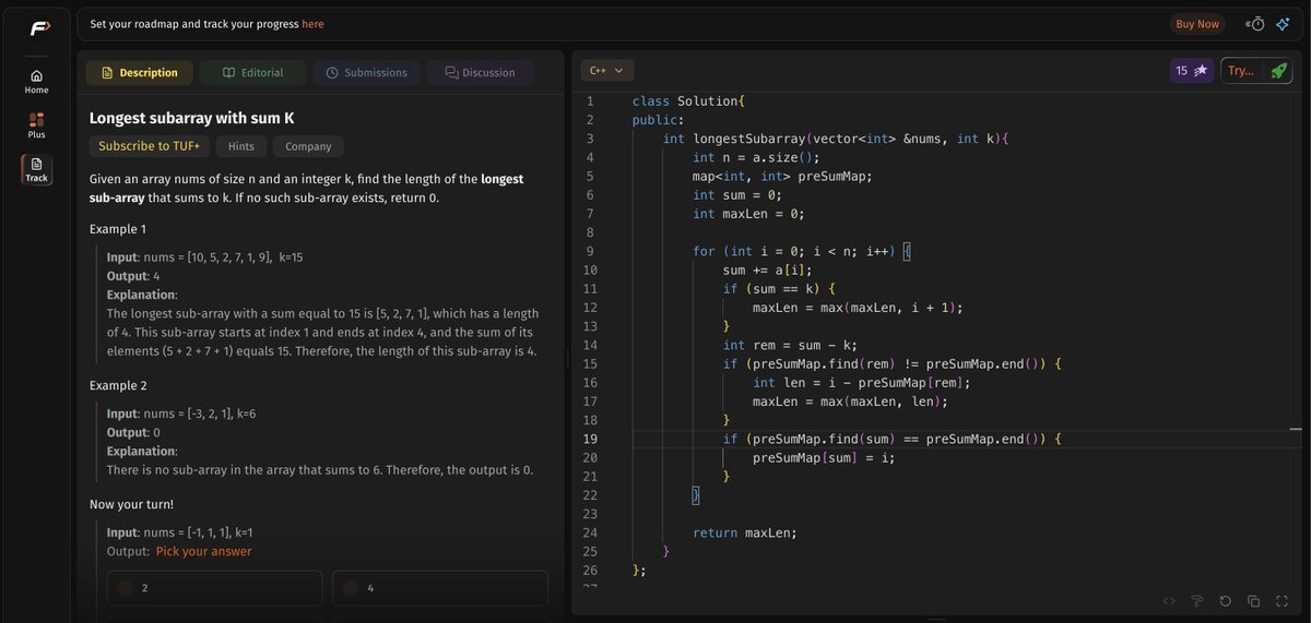 _PrathamGambhir's tweet image. Today's work of #100DaysOfCode

DSA(#StriversA2ZDSASheet)
-Solved problems on array
1.Longest subarray with sum K(+ves &amp;amp; -ves)
-Leetcode
1.Find the number that appears once

DEV
-Learned about debouncing &amp;amp;caching in searchBar
-Completed till lec4 of motion series by @mannupaaji