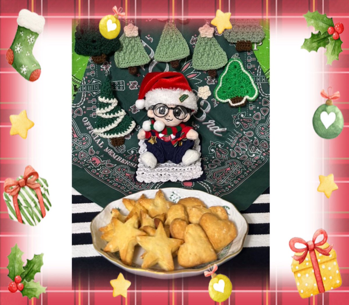 追伸 もうすぐ24日 メリークリスマス🎄 I made cookies for ちぃましゃ