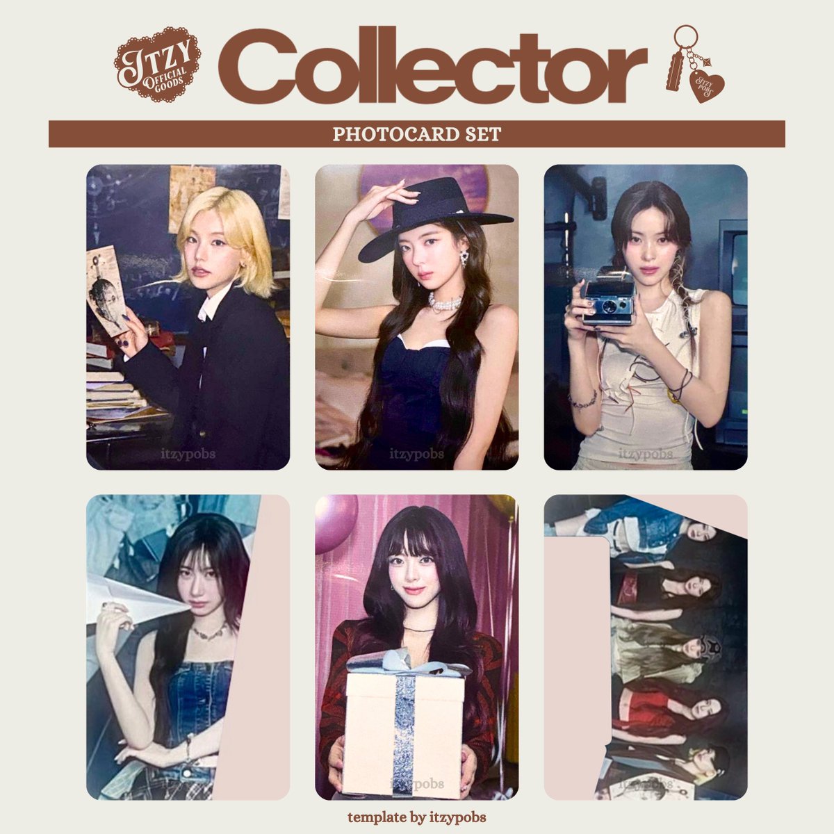 🤎 ITZY <COLLECTOR> official goods photocard set (6 pcs) template