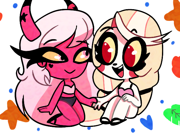 Roxy1010904's tweet photo. Some old #popprincess art! Based on some pilot chaggie art. I don't even know if that's the name, but meh.
#charliexverosika #VerosikaMayday #CharlieMorningstar #verosikaxcharlie #HazbinHotel #HelluvaBoss #fakemerch #oldart #multishipper https://t.co/2ZuvVd6wD4