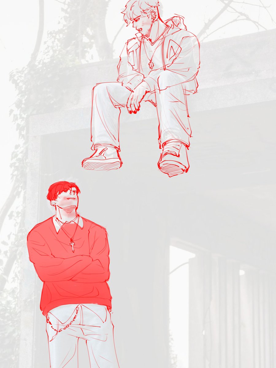 Alex n Jordan. (Apocalypse AU? Maybe? Idk, im just testing for draw on Ibis Paint X).

#alexjordan #Jordansantoso #alexmathias #Troublemaker