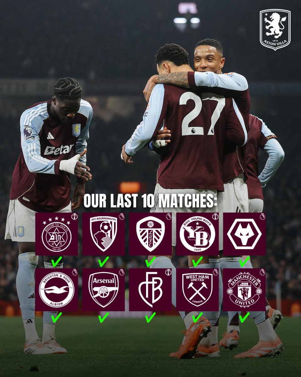 AVFCOfficial's tweet image. ✅✅✅✅✅✅✅✅✅✅