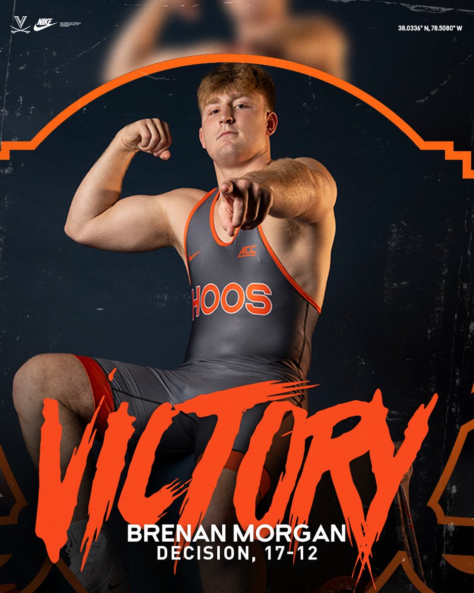 UVAWrestling's tweet photo. 285 | Brenan Morgan completes the comeback for the Hoos!

He takes the high-scoring affair with a 17-12 decision over Lucas Lawler to lock up the dual!

UVA 19, BUCK 18

#GoHoos | #TheVirginiaWay https://t.co/k5uGhpUI5s