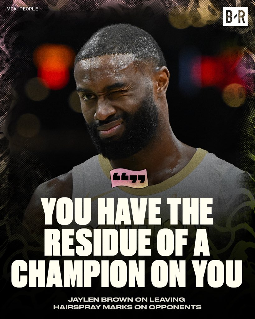 BleacherReport's tweet image. Jaylen Brown is unapologetic about 'leaving his mark' on defenders 😭