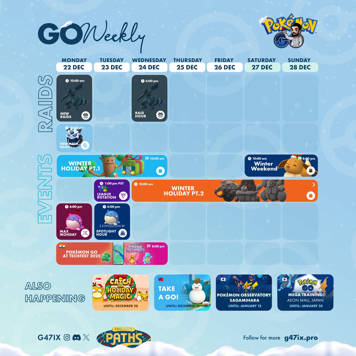 ❄️ GO Weekly: December 22–28 ❄️ 🐉 Zekrom in raids ❄️ Winter