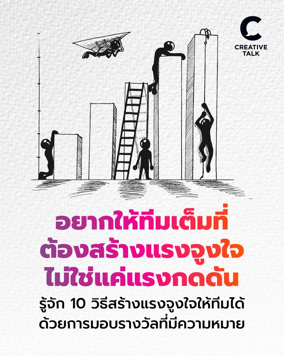 creativetalkTH's tweet image. เพราะแรงใจไม่ใช่ของฟรี อยากให้ทีมเต็มที่ ต้องสร้างแรงจูงใจ ไม่ใช่แค่แรงกดดัน รู้จัก 10 วิธีสร้างแรงจูงใจให้ทีมได้ ด้วยการมอบรางวัลที่มีความหมาย
creativetalkconference.com/10-ways-motiva…

#CREATIVETALK #SelfReward #Productive #รางวัล #คนทำงาน #คุณค่า #แรงจูงใจ
