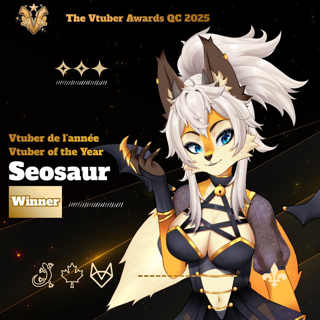 FR: Notre dernière catégorie! La vtuber de l'année 2025 qui s'est démarquer je nomme <a href="/seosaur/">Seosaur 🦊🇨🇦 Moved to Bluesky ~</a> 
EN: Our final category! The VTuber of the Year 2025 who stood out is <a href="/seosaur/">Seosaur 🦊🇨🇦 Moved to Bluesky ~</a>