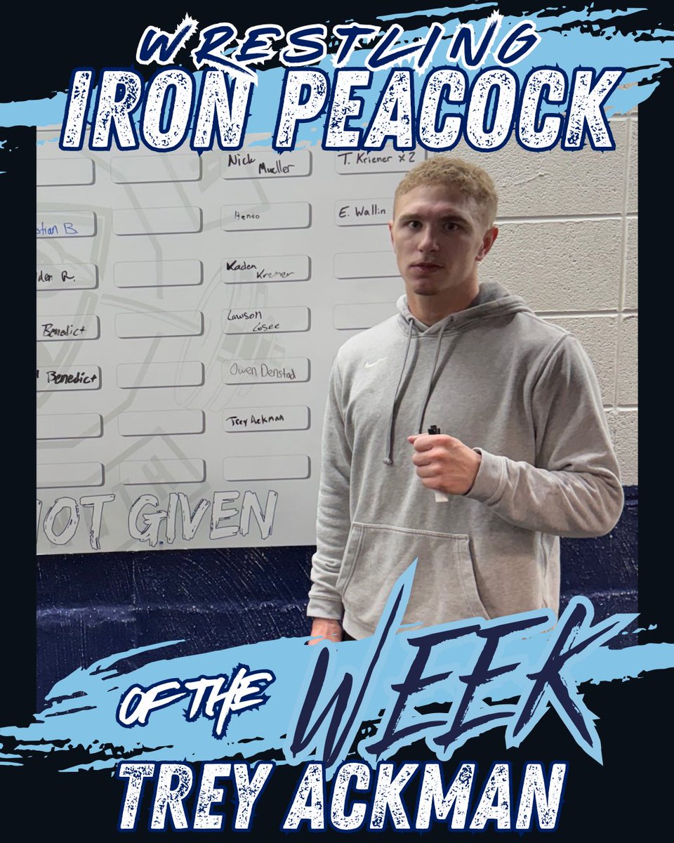 UIUStrength's tweet image. Trey Hackman Wrestling Iron Peacock for week 7 
Tough, disciplined, and consistent. Iron built daily.                                       #ironpeacock #simplethingssavagelywell