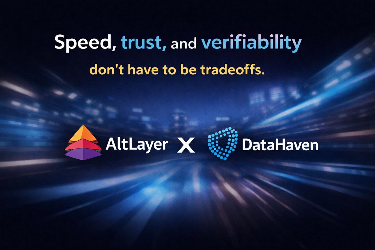 Speed, trust, and verifiability don’t have to be tradeoffs. The AltLayer x DataHaven partnership shows how fast finality and verifiable storage can work together to power scalable, transparent Web3 infrastructure. Excited for what’s coming next 🚀 <a href="/DataHaven_xyz/">DataHaven 🫎</a> <a href="/alt_layer/">AltLayer</a>