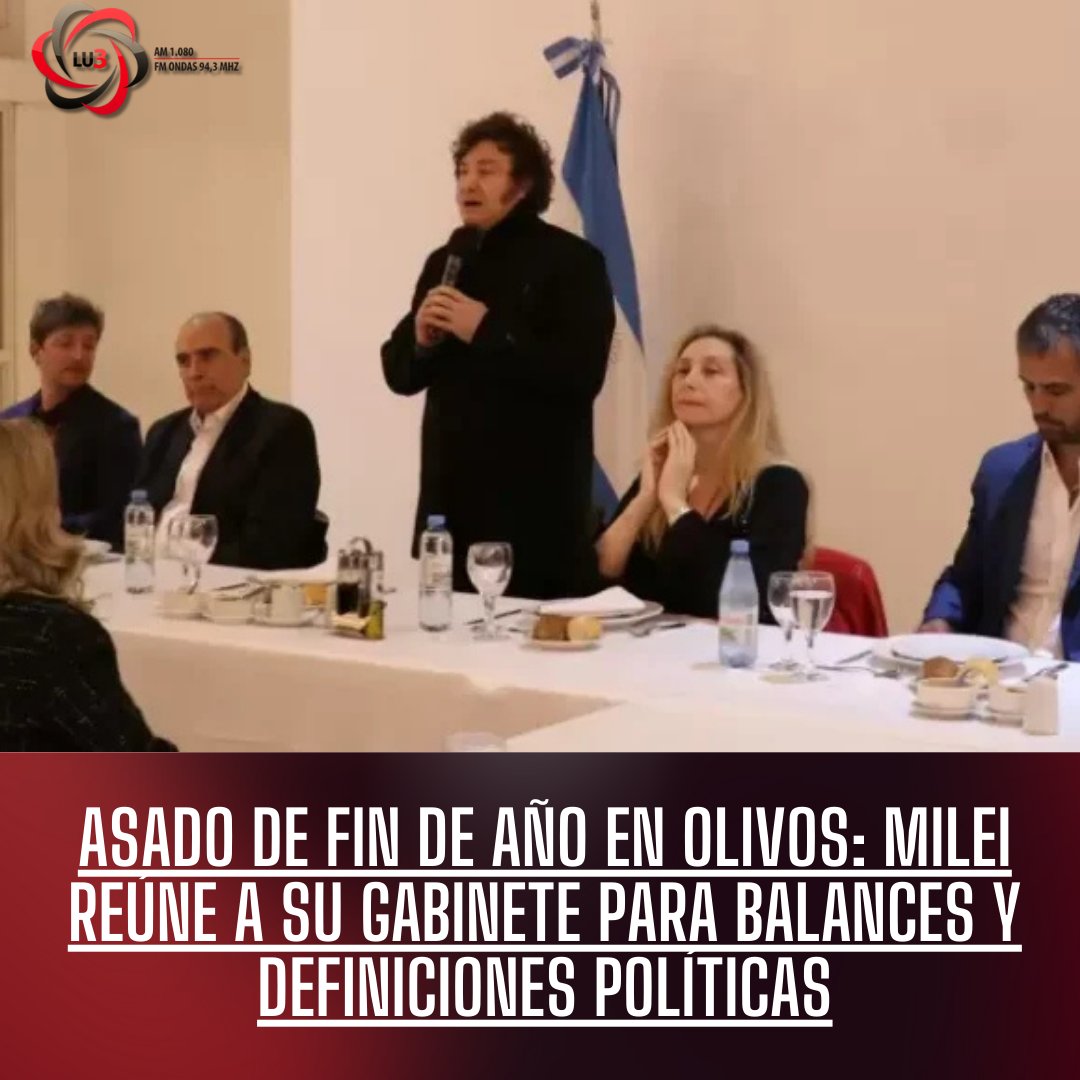 RadioLU3's tweet photo. Asado de fin de año en Olivos: Milei reúne a su gabinete para balances y definiciones políticas https://t.co/aU40KgFZr6 https://t.co/MuBk7KmmZQ