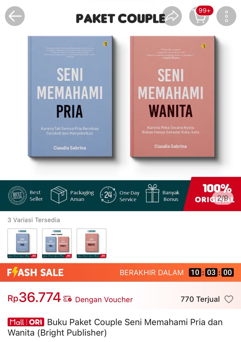 diskonbuku's tweet photo. Paket Couple
Seni memahami pria dan wanita
Rp. 36.774
https://t.co/2JW2BuWOBQ https://t.co/fI9KS1qMOI