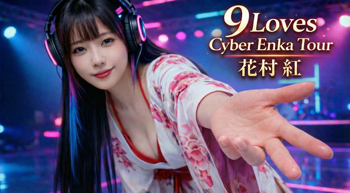 BeniHanaCyber's tweet image. #サイバー演歌 
本日21:00に、未公開の新曲含めた9曲をメドレーで聴けるツアー動画をyoutubeで公開します🌸
オープニング以外は静止画ですが、新しい衣装も色々見れますのでご期待くださいね💋