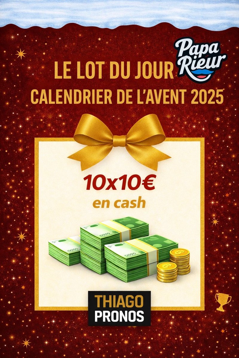 Papa_rieur's tweet image. 100€ distribués encore sous ce tweet 
Pour participer et tenter de gagner 10€ (10 Gagnants) Rt et follow @thiagopronos 
Tirage demain soir 
Alors heureux ?