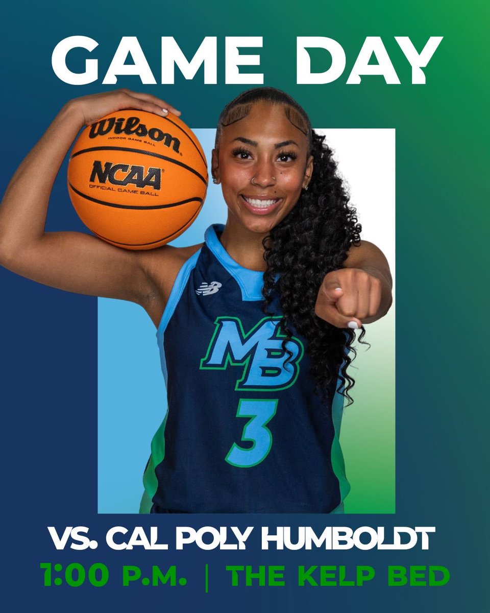 🦦 Game Day! 
🆚 Cal Poly Humboldt 
⌚️ 1:00 p.m. 
📍 Seaside, CA
🏟️ The Kelp Bed
🖥️ go.flosports.tv 

#MakeWavesMB | #StrengthOfUs