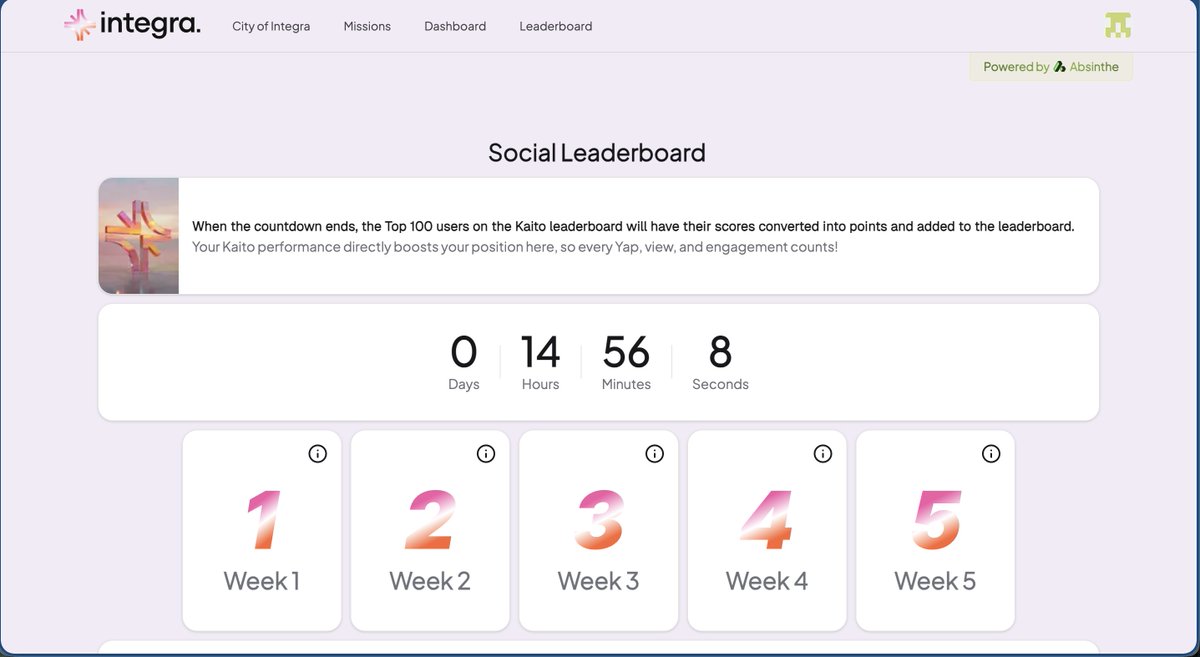 mid3python's tweet image. Final post about @integra_layer before Monday and another snapshot/points update on the City of Integra dashboard.
Fading the @integra_layer team is like fading Vitalik Buterin when he was building Ethereum or Satoshi when he was creating the foundation for Bitcoin. Nothing much…
