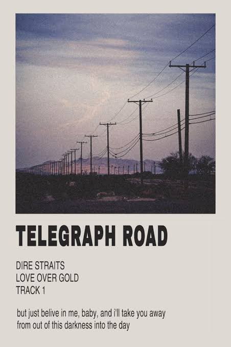 🤔Sinceramente, no sé por dónde empezar a hablar de la canción de hoy.

Tal vez lo mejor sea empezar por el principio: hace mucho tiempo, un hombre llegó por el camino…

Así empieza un #clásico enorme. En muchos sentidos, la obra maestra de Dire Straits.
 
Telegraph Road