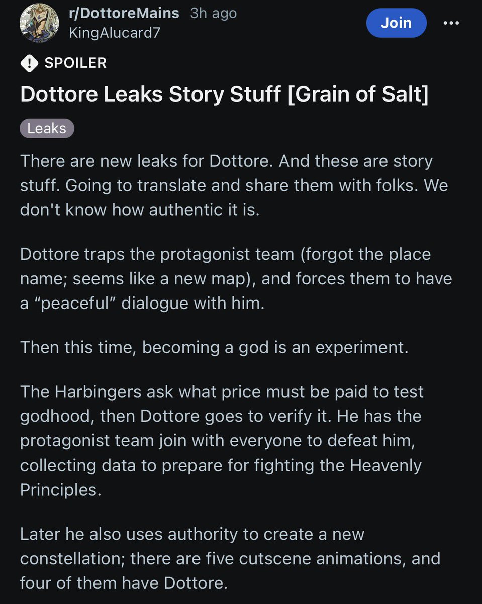 D0TT0R3's tweet photo. [6.3 LEAKS]
.
.
.
.
There have some story leaks surfaced on Reddit. Please take them with a grain of salt!!!!

If they’re true, then we’re in for absolute PREAK! https://t.co/bgEPa6dyBs