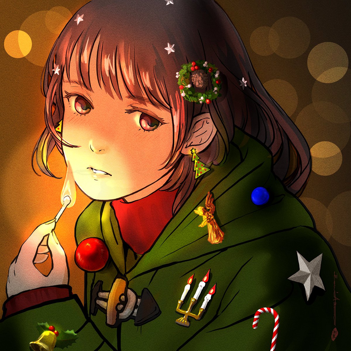 imoyoukan278's tweet image. 聖なる夜にマッチを擦る度にめぐる良い夢を

"May every match you strike bring back a beautiful dream... From the land of eight million gods."

【解説ALT ／ Description in ALT】
#HappyHolidays #fromJapan #greeting #聖夜 #聖夜の記憶を纏う少女