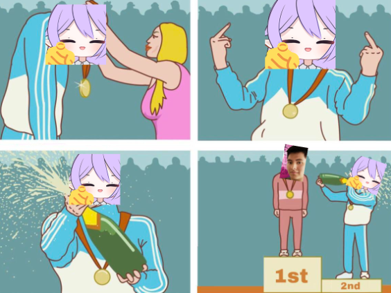 NotAzutan's tweet image. Aftermath of the Osu 1v1 with Zhinin