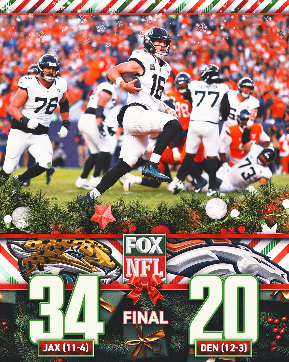 The @Jaguars pick up a HUGE win and snap the Broncos' 11-game win streak 🤩🐆