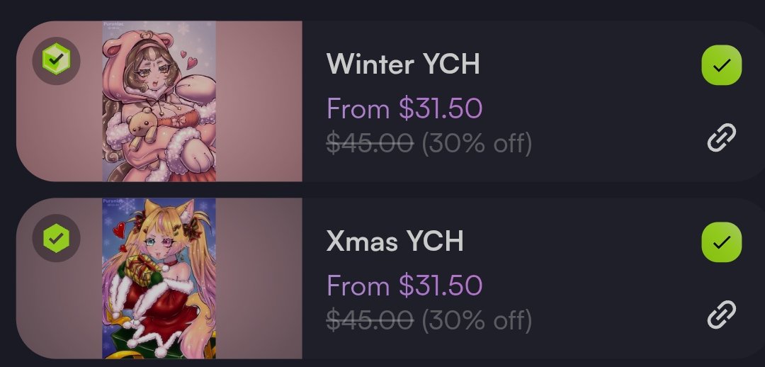 I added two new saless!
One for xmas ^v^
And one for new yeaaar (frens ych)
Only in my vgen c:
#VGenComms #VGenOpen #vgenartist