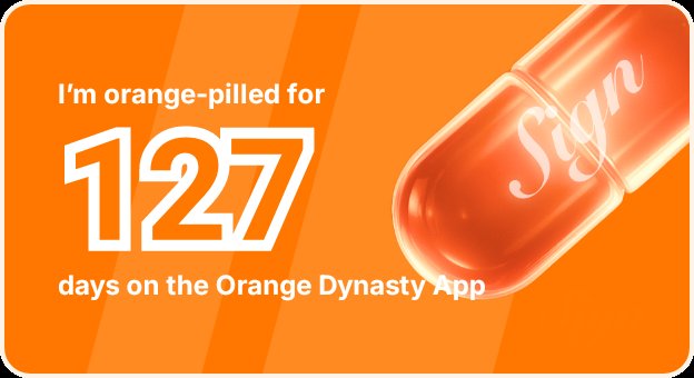 I've been Orange-Pilled and Seeing Signs for 127 days 👀🧡🐉.Join the app and be a better version of yourself!
orange.sign.global/app?user=WOO0O…