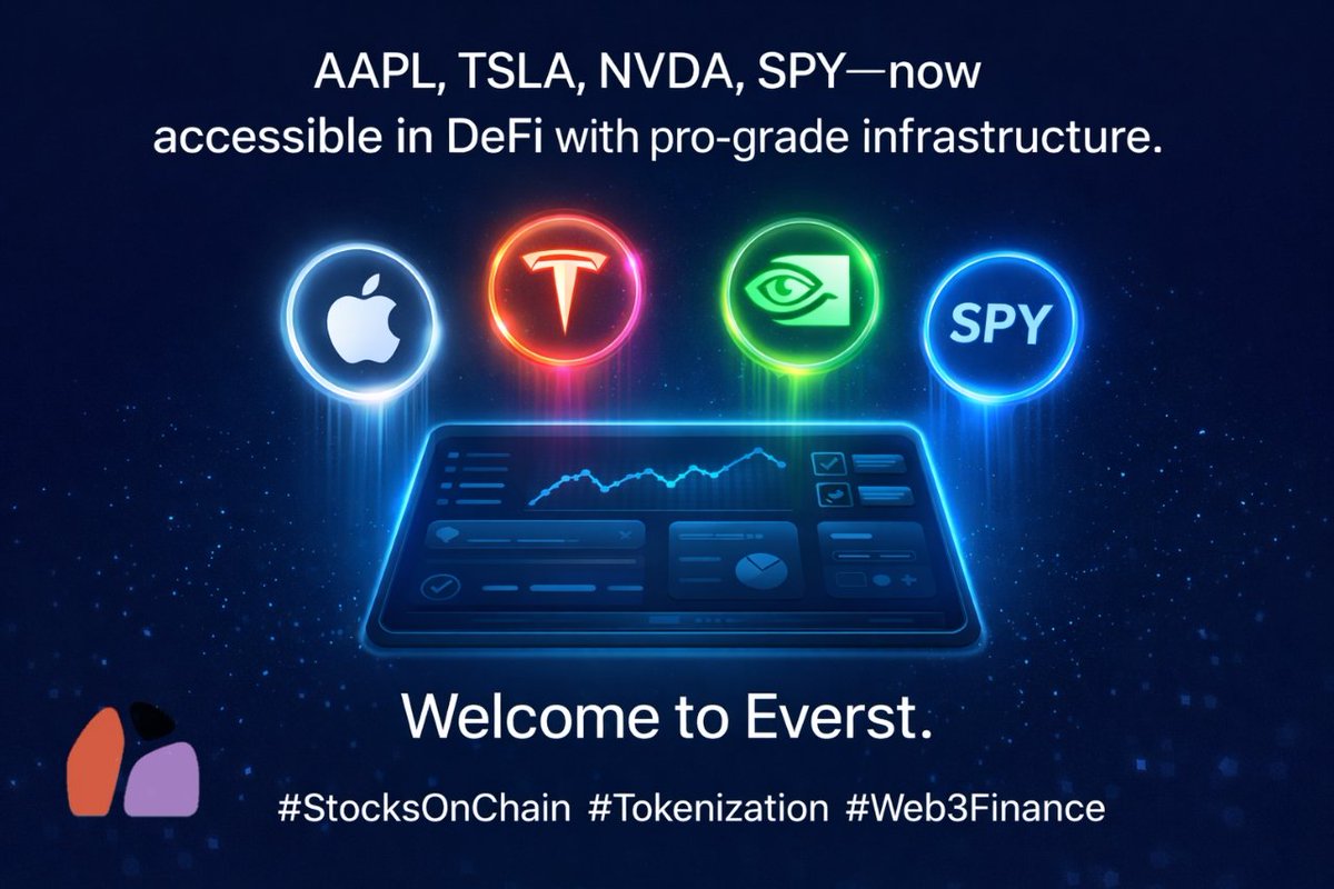 HTesnet's tweet photo. AAPL, TSLA, NVDA, SPY—now accessible in DeFi with pro-grade infrastructure. Welcome to Everst. @BlockSt_HQ
#BlockStreet #Gblockst #StocksOnChain #Tokenization #Web3Finance https://t.co/qADAf1Bjyy