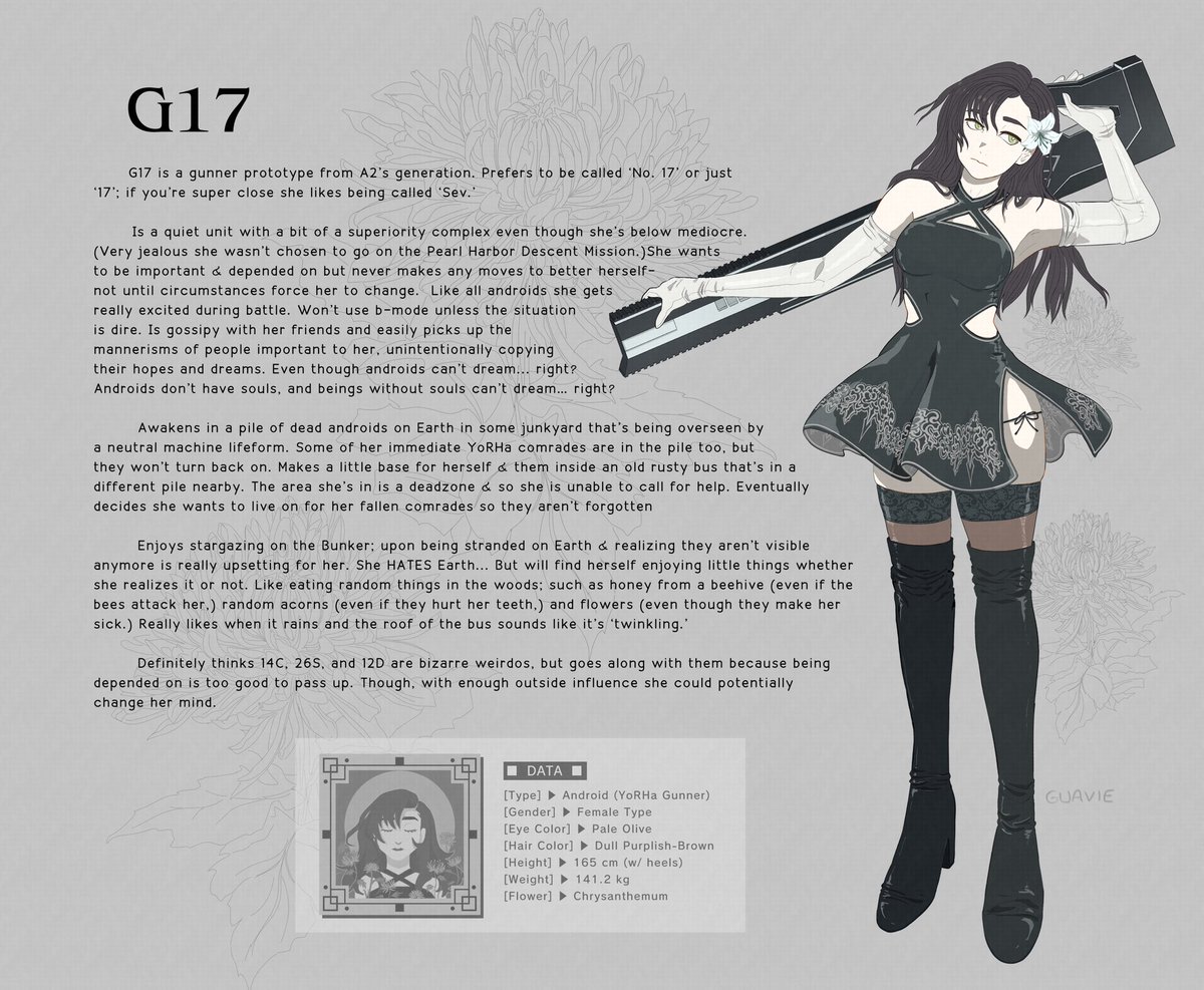 _guavie's tweet image. bios for everyone! i was worried abt spoilers for my nier vn but i’m probably never gonna finish it so ¯\_(ツ)_/¯