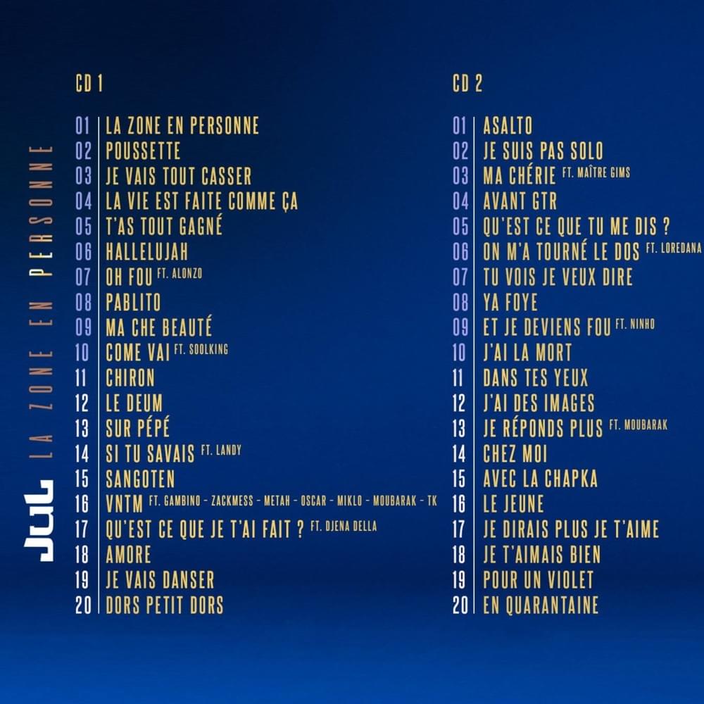 JulInfosFrance's tweet image. On n'aura plus jamais de tracklist de ce niveau, regardez moi les classiques à chaque ligne... La zone en personne c'est LE projet de sa vie, la version finale de Jul 👑