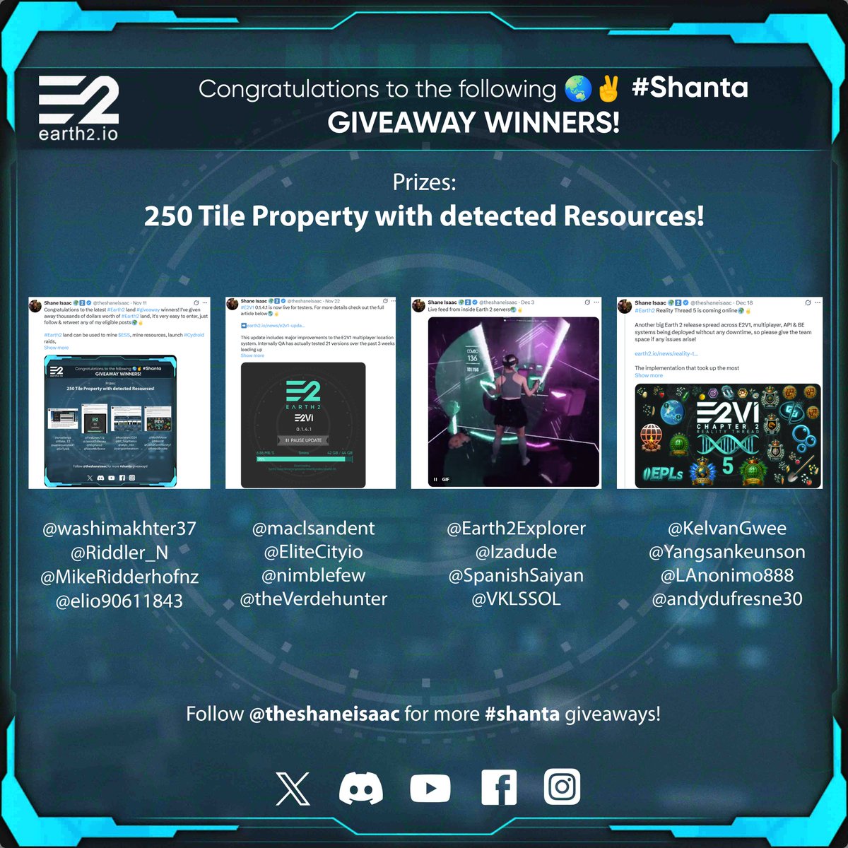 theshaneisaac's tweet image. Congratulations to the latest #Earth2 land #giveaway winners! I've given away thousands of dollars worth of #Earth2 land, it's very easy to enter, just follow &amp;amp; retweet any of my posts that have➡️🌍✌️⬅️

#Earth2 land can be used to:

🌍mine $ESS
🌍mine resources 
🌍launch…