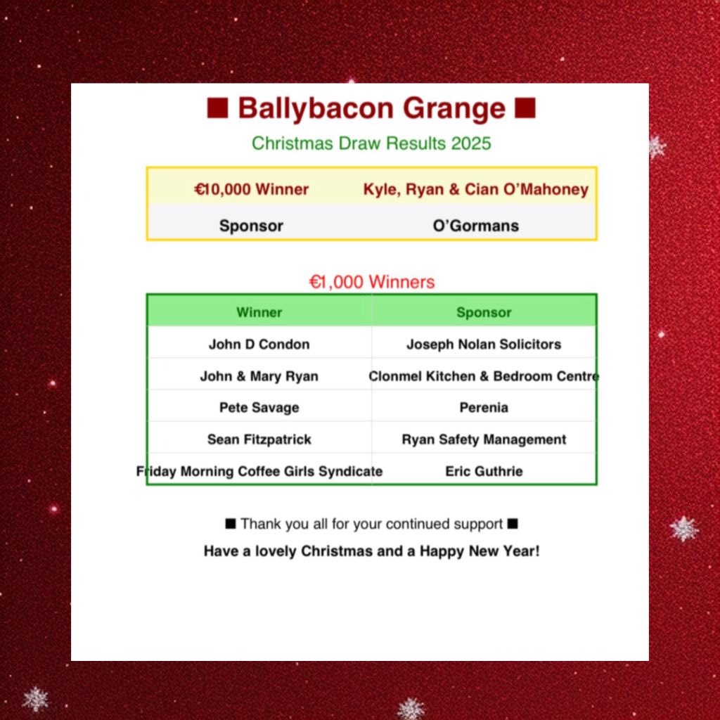 Ballybacon-Grange Gaa tweet media