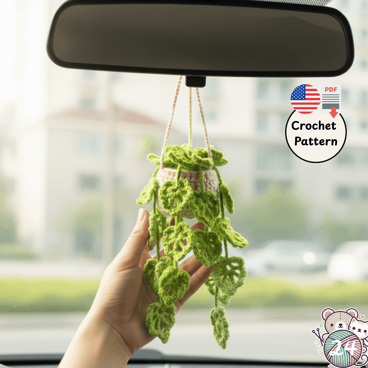 Crochet_DIY_24's tweet photo. https://t.co/WAkCUnsjYu

Create a beautiful drooping leaf hanging plant with a crochet pot and soil—perfect as car mirror décor, home ornament, or handmade gift. This PDF pattern guides you step by step through making the pot, soil, hanging ropes, and cascading leaves. https://t.co/g50ffngZNQ